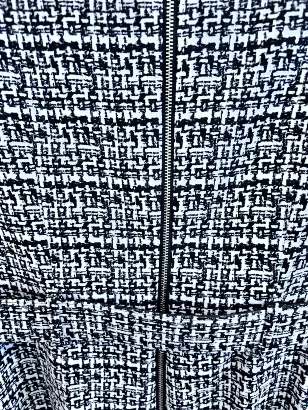 Calvin Klein Black & White Tweed Belted Midi Dress - Picture 6 of 8